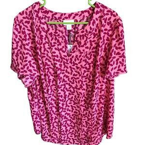 Liz Claiborne New with tags size 1X rose leaf pink retail $44